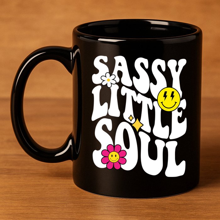 Sassy Little Soul Groovy Retro Cute 11oz C Handle Ceramic Mug