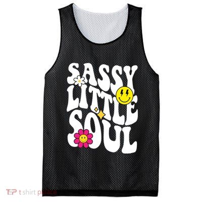 Sassy Little Soul Groovy Retro Cute Mesh Reversible Basketball Jersey Tank