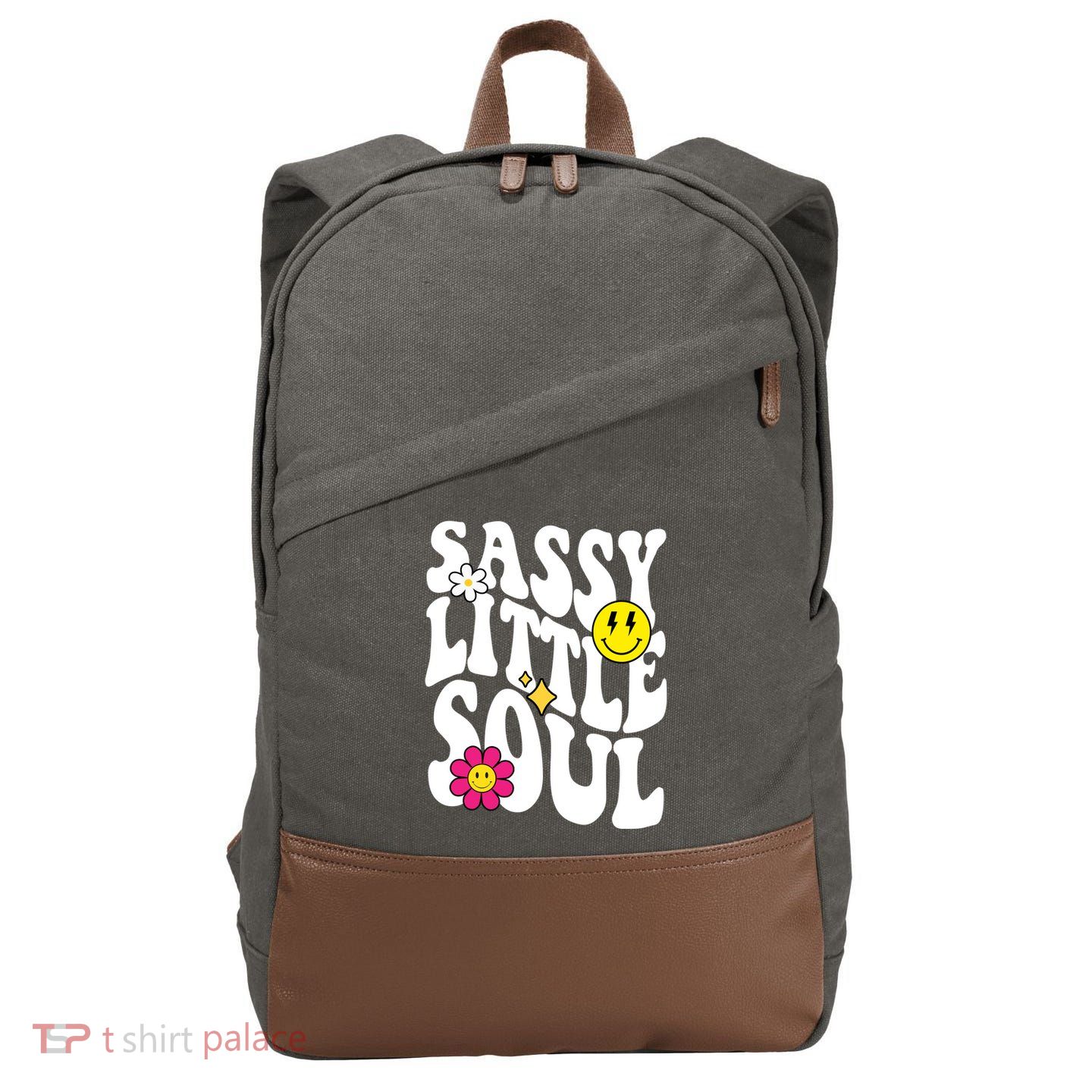 Sassy Little Soul Groovy Retro Cute Cotton Canvas Backpack