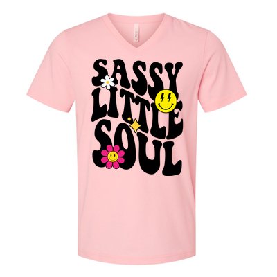 Sassy Little Soul Groovy Retro Cute V-Neck T-Shirt