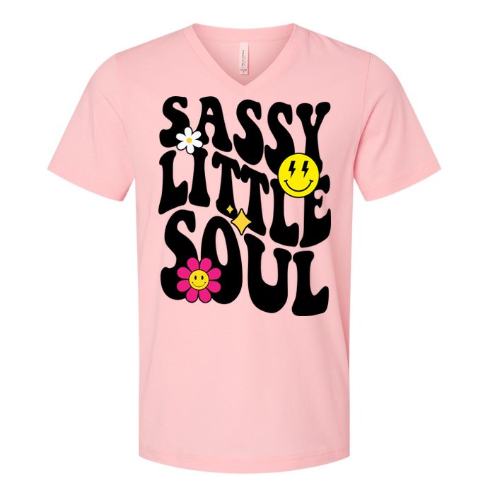 Sassy Little Soul Groovy Retro Cute V-Neck T-Shirt