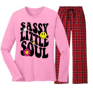 Sassy Little Soul Groovy Retro Cute Women's Long Sleeve Flannel Pajama Set 