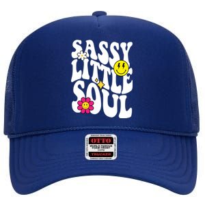 Sassy Little Soul Groovy Retro Cute High Crown Mesh Back Trucker Hat