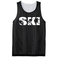 Ski Long Sleeve Tshirt For Skiing Lovers Silhouette Skiers Mesh Reversible Basketball Jersey Tank