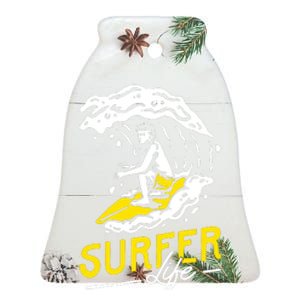 Surfer Life Ceramic Bell Ornament