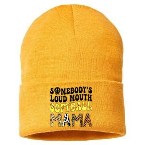 Somebody's Loudmouth Softball Mama Funny Mom Mother's Day Sustainable Knit Beanie