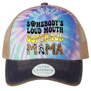 Somebody's Loudmouth Softball Mama Funny Mom Mother's Day Legacy Tie Dye Trucker Hat