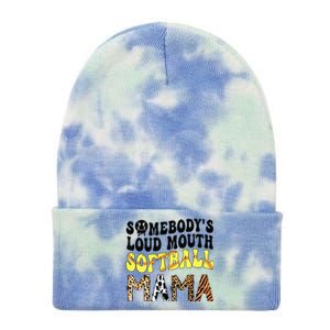 Somebody's Loudmouth Softball Mama Funny Mom Mother's Day Tie Dye 12in Knit Beanie