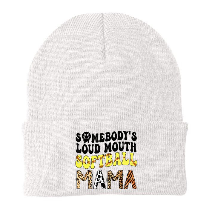 Somebody's Loudmouth Softball Mama Funny Mom Mother's Day Knit Cap Winter Beanie