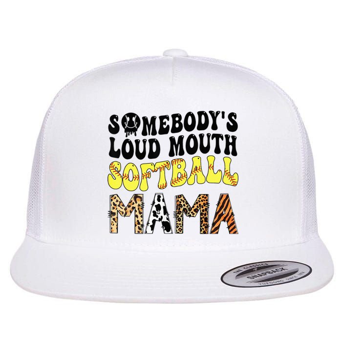 Somebody's Loudmouth Softball Mama Funny Mom Mother's Day Flat Bill Trucker Hat