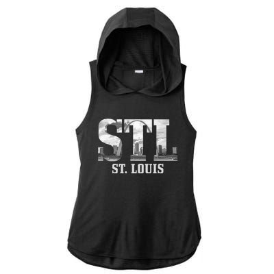 St. Louis Stl Skyline Pride Missouri Vintage Ladies PosiCharge Tri-Blend Wicking Draft Hoodie Tank