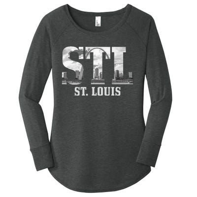 St. Louis Stl Skyline Pride Missouri Vintage Women's Perfect Tri Tunic Long Sleeve Shirt