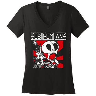 S.U.B.H.U.M.A.N.S Logos Women's V-Neck T-Shirt