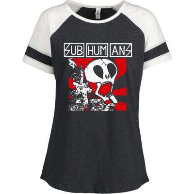 S.U.B.H.U.M.A.N.S Logos Enza Ladies Jersey Colorblock Tee