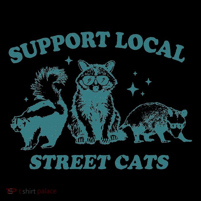 Support Local Street Cat Funny Vintage Raccoon Opossum Skunk Wool Snapback Cap