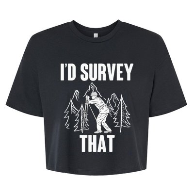 Surveyor Land Surveying Id survey that Camera Theodoloite Bella+Canvas Jersey Crop Tee