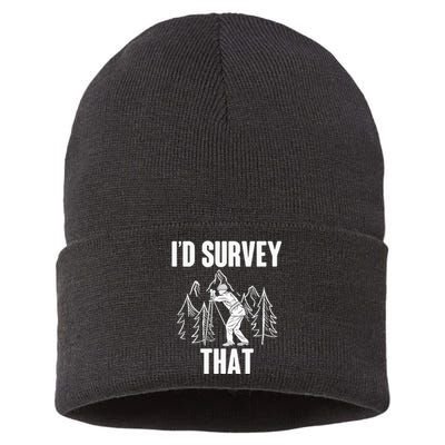 Surveyor Land Surveying Id survey that Camera Theodoloite Sustainable Knit Beanie