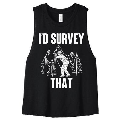 Surveyor Land Surveying Id survey that Camera Theodoloite Women's Racerback Cropped Tank