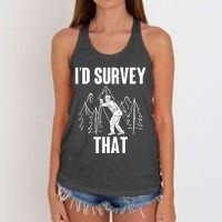 Surveyor Land Surveying Id survey that Camera Theodoloite Women's Knotted Racerback Tank