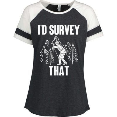 Surveyor Land Surveying Id survey that Camera Theodoloite Enza Ladies Jersey Colorblock Tee