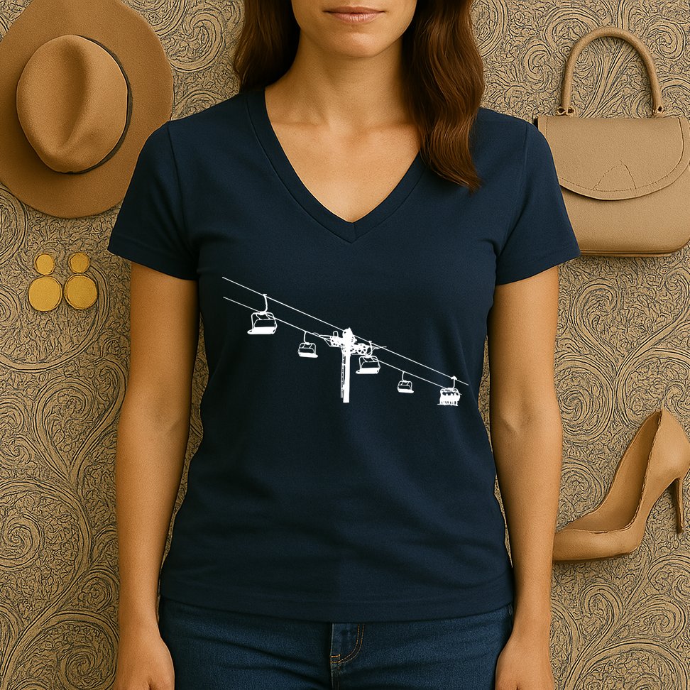 Ski Lift Women's V-Neck T-Shirt