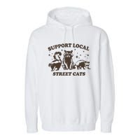 Support Local Street Vintage Graphic Garment-Dyed Fleece Hoodie