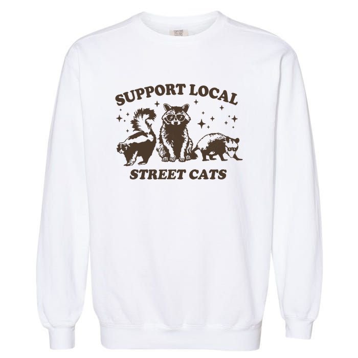 Support Local Street Vintage Graphic Garment-Dyed Sweatshirt