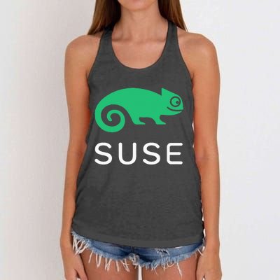 Suse Linux Softwaredefined Networking And Virtualization Women's Knotted Racerback Tank