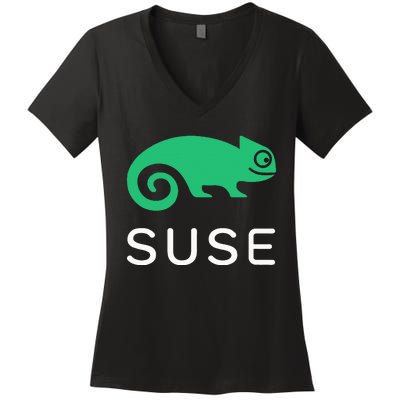 Suse Linux Softwaredefined Networking And Virtualization Women's V-Neck T-Shirt