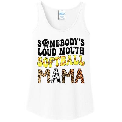 Somebody's Loudmouth Softball Mama Funny Mom Mother's Day Ladies Essential Tank