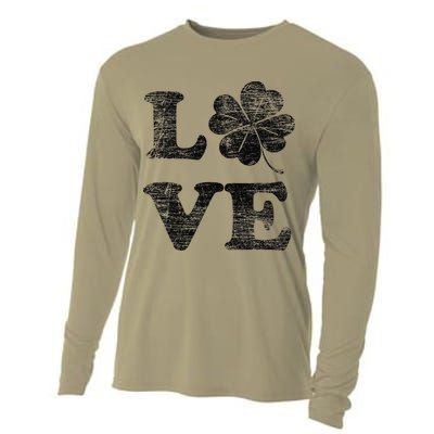 Shamrock Love Saint Patricks Day Cooling Performance Long Sleeve Crew