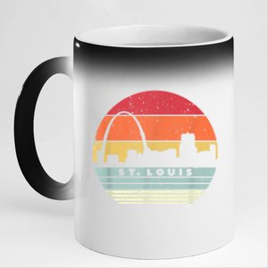 St. Louis Souvenir Shirt. Retro Style USA Skyline 11oz Black Color Changing Mug