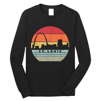 St. Louis Souvenir Shirt. Retro Style USA Skyline Long Sleeve Shirt