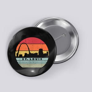 St. Louis Souvenir Shirt. Retro Style USA Skyline Button