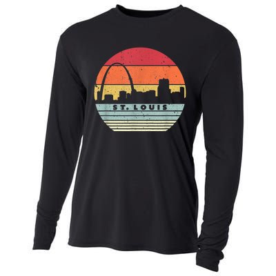 St. Louis Souvenir Shirt. Retro Style USA Skyline Cooling Performance Long Sleeve Crew