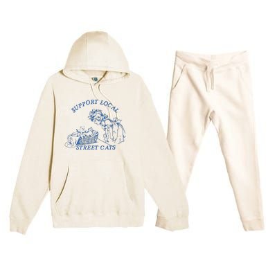 Support Local Street Vintage Graphic Premium Hooded Sweatsuit Set