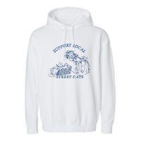 Support Local Street Vintage Graphic Garment-Dyed Fleece Hoodie