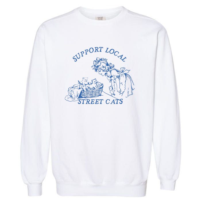 Support Local Street Vintage Graphic Garment-Dyed Sweatshirt