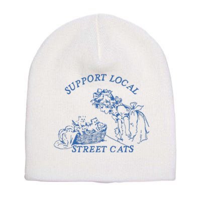 Support Local Street Vintage Graphic Short Acrylic Beanie