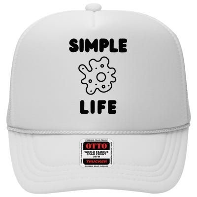 Simple Life High Crown Mesh Back Trucker Hat