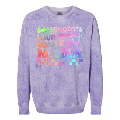 Somebody's Loudmouth Softball Mama Funny Mother's Day Colorblast Crewneck Sweatshirt