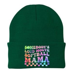 Somebody's Loudmouth Softball Mama Funny Mother's Day Knit Cap Winter Beanie