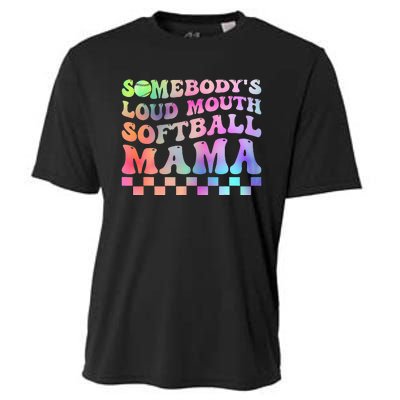 Somebody's Loudmouth Softball Mama Funny Mother's Day Cooling Performance Crew T-Shirt