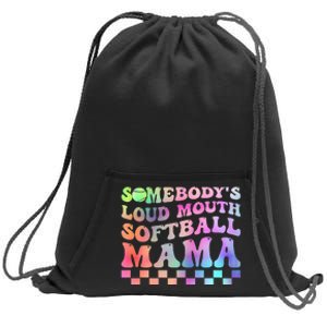 Somebody's Loudmouth Softball Mama Funny Mother's Day Sweatshirt Cinch Pack Bag