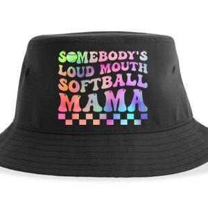 Somebody's Loudmouth Softball Mama Funny Mother's Day Sustainable Bucket Hat