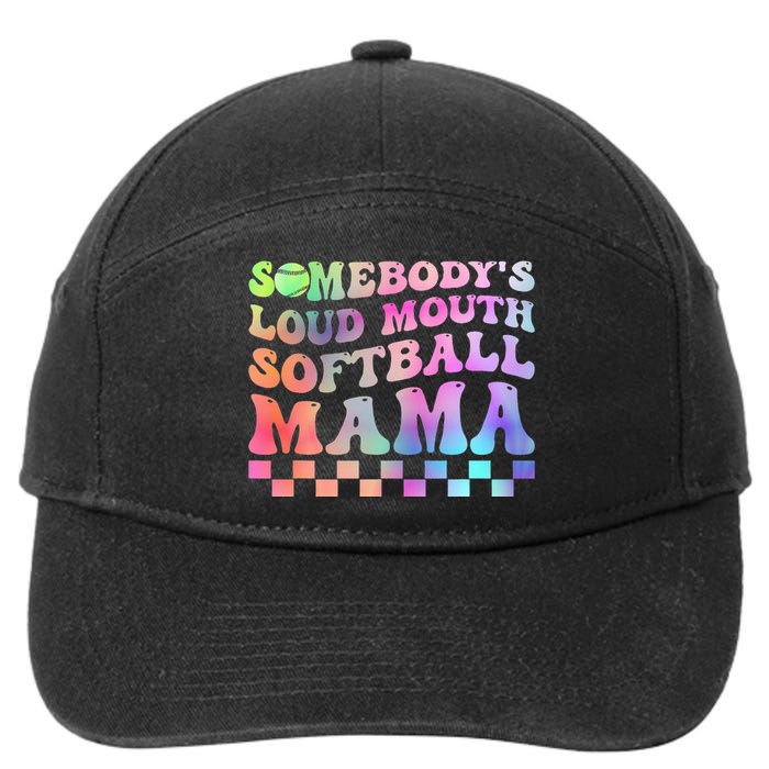 Somebody's Loudmouth Softball Mama Funny Mother's Day 7-Panel Snapback Hat