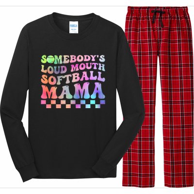 Somebody's Loudmouth Softball Mama Funny Mother's Day Long Sleeve Pajama Set