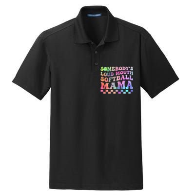 Somebody's Loudmouth Softball Mama Funny Mother's Day Dry Zone Grid Polo