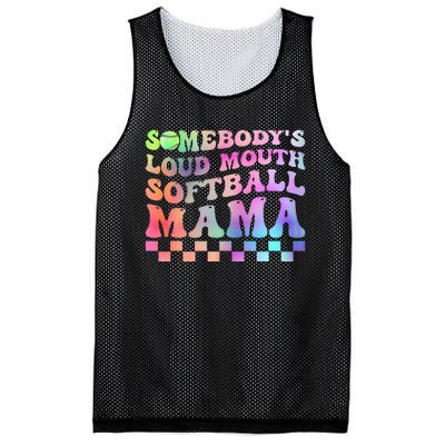 Somebody's Loudmouth Softball Mama Funny Mother's Day Mesh Reversible Basketball Jersey Tank