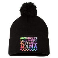 Somebody's Loudmouth Softball Mama Funny Mother's Day Pom Pom 12in Knit Beanie